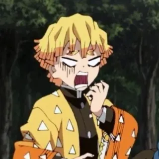 😨 Zenitsu Agatsuma Demon Slayer Anime, Personnage, Demon Slayer, Zenitsu Agatsuma, Drôle, Cri, Surpris telegram sticker