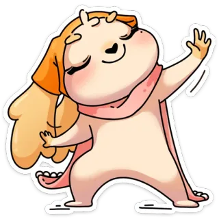 💃 Мультфильм, Милый, Наклейка, Персонаж whatsapp sticker