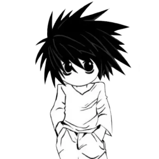 😒 L Lawliet Death Note L Lawliet, Death Note, Anime, Manga, Detektiv, süß telegram sticker