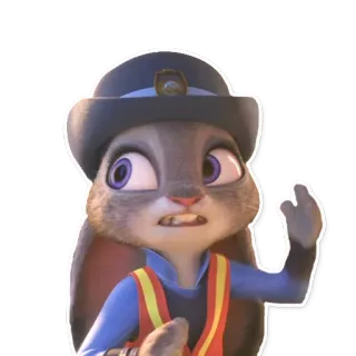 😬 Judy Hopps Zootopia lapin, police, policier, dessin animé, film whatsapp sticker