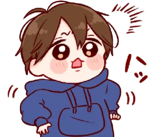 🥺 ハッ Anime, Cartoon, Jongen, Schattig, Sticker, Japans, Uitdrukking, Geschrokken whatsapp sticker