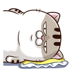 🙃 고양이, 동물, 귀여운, 새끼 고양이, 애완 동물, 자는, 만화 telegram sticker