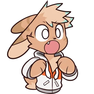 😮 kartun, kelinci, karakter, hewan, berbulu, lucu telegram sticker