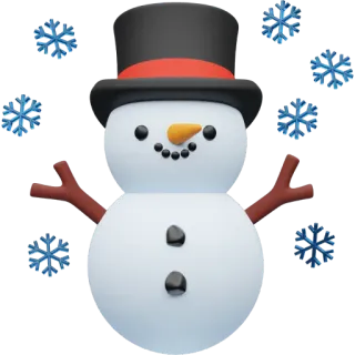 ⛄️ pupazzo di neve, inverno, neve, natale, vacanze, fiocchi di neve whatsapp sticker