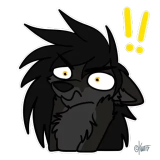 😳 animal, lobo, desenho animado, adesivo, expressão, fofo telegram sticker