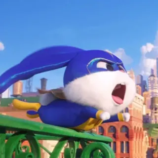 🐇 Snowball The Secret Life of Pets rabbit, bunny, superhero, flying, cartoon, animal telegram sticker