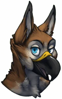 😏 furry, anthropomorphic, animal, cartoon, avian, bird telegram sticker