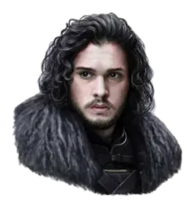 😕 Jon Snow Game of Thrones Jon Snow, Gra o Tron, Postać, Portret telegram sticker