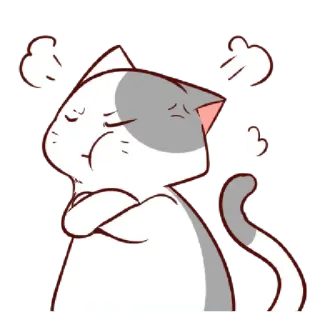 😤 cat, angry, frustrated, cartoon, animal, mood, expression telegram sticker