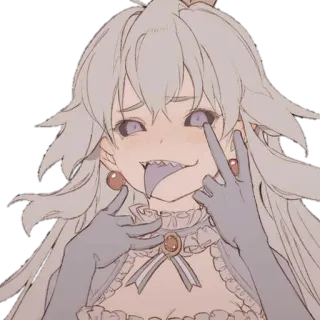 😛 Anime, Meisje, Tong, Gebaar, Prinses, Cartoon telegram sticker