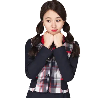 🤗 k-pop, twice, seragam sekolah, imut, gadis, kuncir dua whatsapp sticker