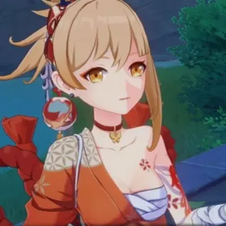 🎆 Yoimiya Genshin Impact Anime, Videojuego, Genshin Impact, Yoimiya, Personaje, Mujer whatsapp sticker