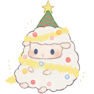 🎄 weihnachten, schaf, niedlich, festlich, dekoration, feiertag whatsapp sticker
