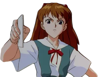 😀 Asuka Neon Genesis Evangelion anime, character, girl, evangelion, asuka telegram sticker