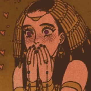 🥰 égyptien, femme, dessin animé, mignon, coeurs telegram sticker