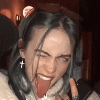 💚 Billie Eilish Billie Eilish, cantante, pop star, dito medio, teenager, musica telegram sticker