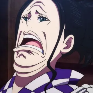 😱 Nico Robin One Piece Anime, Gesichtsausdruck, Lustig, Charakter, Manga, One Piece, Nico Robin telegram sticker