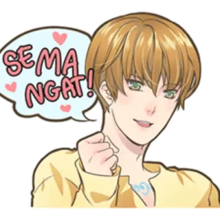 👍 SEMANGAAT! Anime, Mignon, Homme, Motivation, Encouragement whatsapp sticker