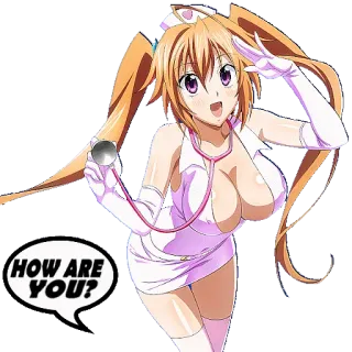 🤧 HOW ARE YOU? animé, infirmière, sexy, salutation whatsapp sticker