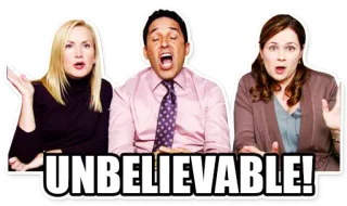 😤 UNBELIEVABLE! Офис, реакция, невероятно, в шоке, удивлен whatsapp sticker
