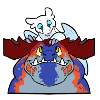 🙂 dragon, dessin animé, animal, fantaisie telegram sticker