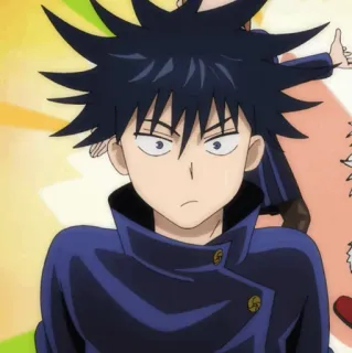 ♠️ Megumi Fushiguro Jujutsu Kaisen Anime, Manga, Zauberer, Ernst, Student telegram sticker