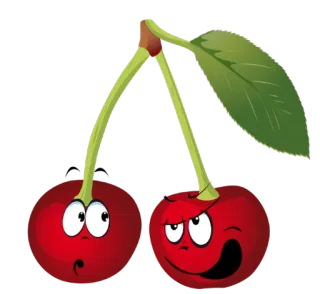 🍒 ciliegia, frutta, cartone animato, cibo, carino, dolce whatsapp sticker