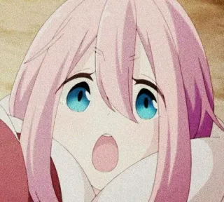 😯 аниме, девушка, в шоке, розовые волосы, милая, мультфильм, удивлена telegram sticker