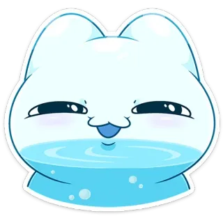 😏 แมว, น้ำ, น่ารัก, การ์ตูน telegram sticker