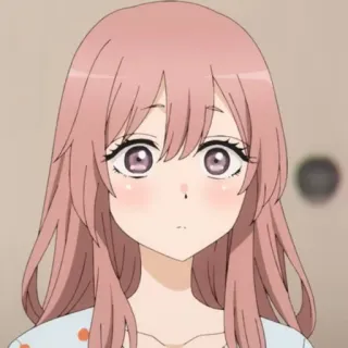 ❓ Anime, Garota, cabelo rosa, fofa, Mulher, Desenho animado telegram sticker
