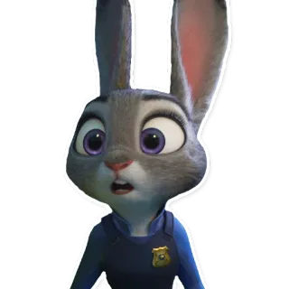 😮 Judy Hopps Zootopia lapin, dessin animé, police, officier, mignon, animal whatsapp sticker