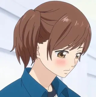 🥡 anime, girl, brunette, cute, blush, cartoon telegram sticker
