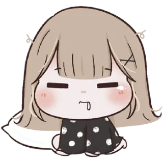 🥺 Kreskówka, Uroczy, Dziewczyna, Kawaii, Chibi, Naklejka telegram sticker
