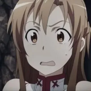 🍂 Asuna Yuuki Sword Art Online Anime, Kartun, Manga, Asuna, Sword Art Online, terkejut, ekspresi whatsapp sticker
