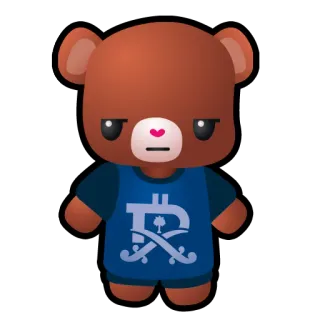 😦 Urso de pelúcia, Desenho animado, Cripto, Bitcoin telegram sticker
