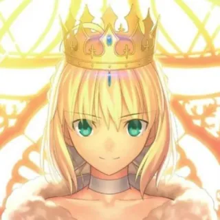 💙 Artoria Pendragon Fate/stay night Anime, Personaje, Pelo Rubio, Corona, Fate, Artoria, Saber telegram sticker
