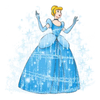 😍 Cinderella Prinzessin, Disney, Magie, Kleid, Märchen, Blau telegram sticker