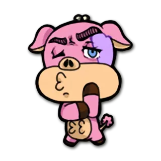 😚 돼지, 만화, 동물, 캐릭터, 스티커 telegram sticker