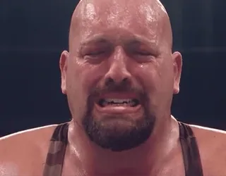 🤼♂️ Big Show wrestler, triste, piangere, emotivo, atleta telegram sticker