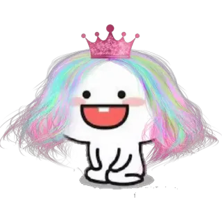 😄 cartoon, princess, kawaii, cute, sparkle, pink, crown telegram sticker