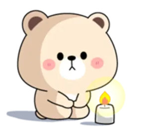 😂 bear, cute, candle, cartoon, illustration, animal telegram sticker