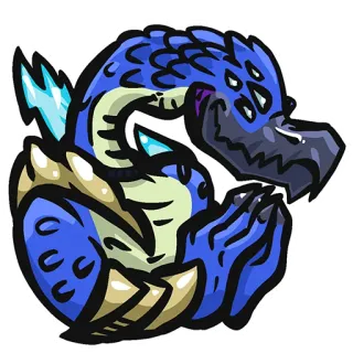 📚 Drache, Blau, Fantasy, Monster, Cartoon telegram sticker