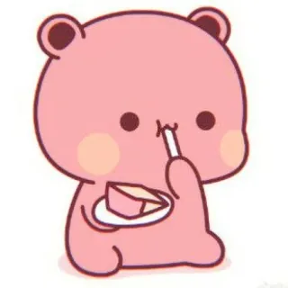 🐼 Cartoon, Schattig, Beer, Dessert, Roze, Dier telegram sticker