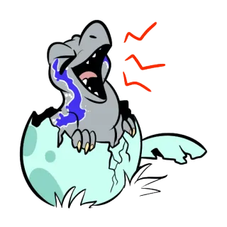 🐣 dinosaur, baby dinosaur, egg, hatching, cartoon, reptile whatsapp sticker