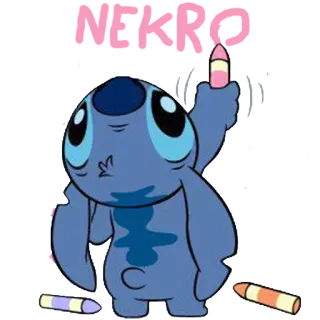 🐨 Stitch NEKRO Stitch, Disney, Lilo & Stitch, alien, cute, drawing telegram sticker