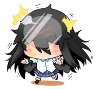 😫 chibi, anime, school girl, kawaii, cute, character telegram sticker