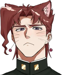 😾 Kakyoin Noriaki JoJo's Bizarre Adventure Anime, Tai mèo, Bông tai cherry, Kakyoin, Jojo telegram sticker