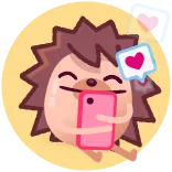 🥰 刺猬, 手机, 爱, 爱心, 社交媒体, 可爱 telegram sticker