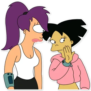 😰 Turanga Leela Futurama cartone animato, futurama, leela, donna, animato telegram sticker