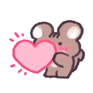 💖 mouse, love, heart, cute, animal, cartoon, kawaii telegram sticker
